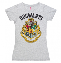 T-Shirt Petite Harry Potter - Hogwarts - Logo - Grey Melange