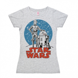 T-Shirt Petite Star Wars - Droids - Grey Melange