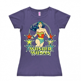 T-Shirt Petite DC - Wonder Woman - Stars - Lavender