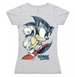 T-Shirt Petite Sonic - Scribble - Grey Melange