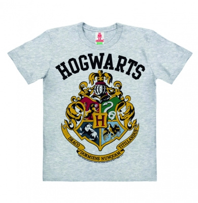 T-Shirt Kids Harry Potter - Hogwarts Logo - Grey Melange