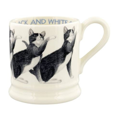 Half pint mug Black and White Cat