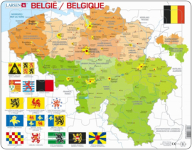 Puzzel landkaart staatkundig België - 48 stukjes, Larsen