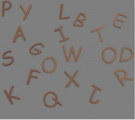 Houten letter alfabet mdf, 6 cm