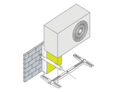 Gelakte Muurbeugel Buitenunit Airco / Warmtepomp voor Geïsoleerde Muren 80 cm