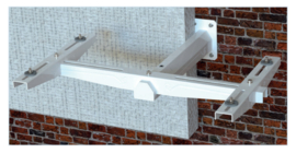 Gelakte Muurbeugel Buitenunit Airco / Warmtepomp voor Geïsoleerde Muren 80 cm