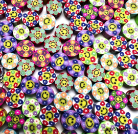 Gemixte bloemen smiley 10 stuks