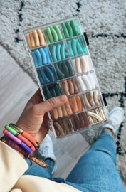 DIY luxe vakkendoos met 144 tubeskralen winterkleuren