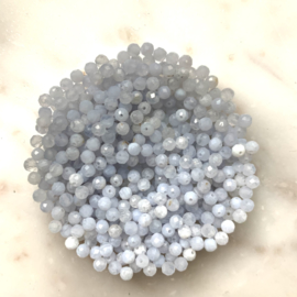 Grijs blauw agate natuursteen kraal (5 stuks)