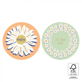 Stickers duo madeliefjes goud