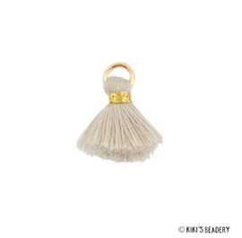 Mini kwastje Goud Beige 1.5cm