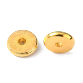 Ronde gouden disk spacers 8mm 4 stuks