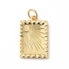 Rechthoek zon hanger 18K gold plated