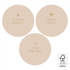 Stickers Multi gouden Tekst - Beige