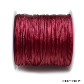 1 meter  bordeaux rood macrame nylon koord 0.8mm