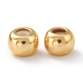 Bead stopper goud 18k gold plated 6x4.5mm