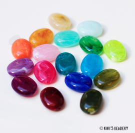 10 stuks Ovalen gemstone look kralen mix