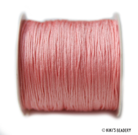 1 meter  roze koraal macrame nylon koord 0.8mm