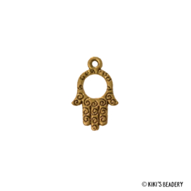 Goud Hamsa gat in de hand ca. 23x14mm bedel