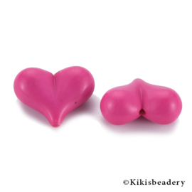 Acrylic hart Fuchsia 17x22x10mm