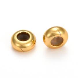 Bead stopper goud brass 7x3.5mm