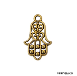 Hamsa handje bedel 14x23mm goud