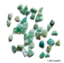 Amazonite halfedelsteen chips kralen 2-7mm 10gram (ca. 40-50 stuks)