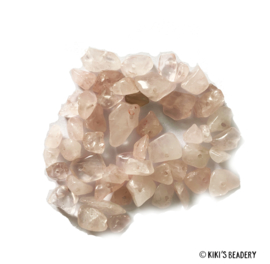 Roze Quartz halfedelsteen chips kralen 10 gram (ca. 25-40)