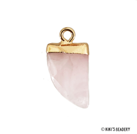 Tand Hanger Halfedelsteen Roze Quartz