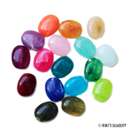 10 stuks Ovalen gemstone look kralen mix