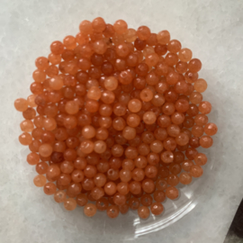 Oranje gekleurd agate natuursteen  facet kraal 3mm  (10 stuks)