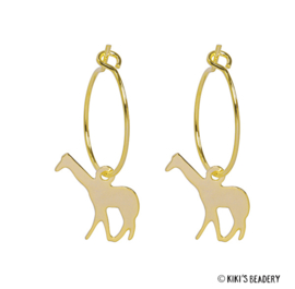 Giraffe oorringen goldplated