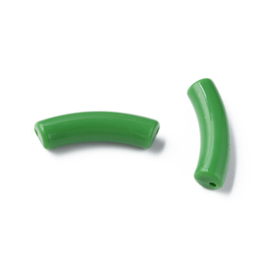 Donker groen Tube kraal 31x9.5x7.5mm