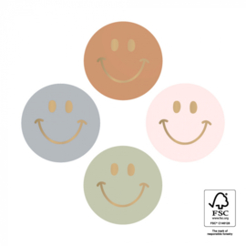 Smiley stickers met lichte kleuren 35mm