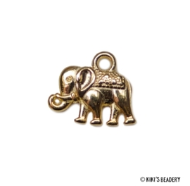Gouden Indiase olifantje bedel 14x12mm
