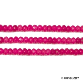 10 gemstones roze/fuchsia 4x3mm kralen