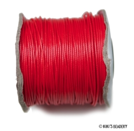 1 meter Waxkoord (glad) Rood 1mm