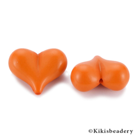 Acrylic hart oranje 17x22x10mm