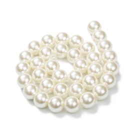 Glasparels gebroken wit 12mm ca. 34 stuks