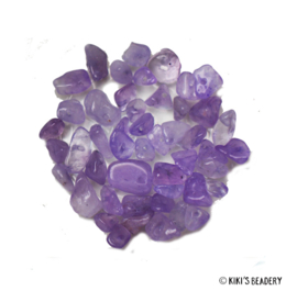 Amethyst halfedelsteen chips kralen 10 gram  (ca. 40-50 stuks)