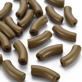 Chocoladebruin Tube kraal 36x13.5x11.5mm