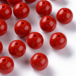 Grote kauwgombal kralen 16x15mm rood