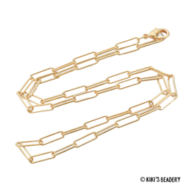 18k gold plated paperclip schakel ketting