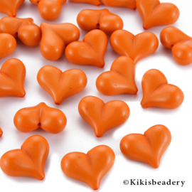 Acrylic hart oranje 17x22x10mm