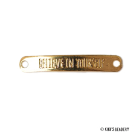 Tussenzetsel 'Believe in yourself' goud 43x7mm