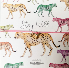 Stay Wild - Cheetah bandje met  wenskaartje