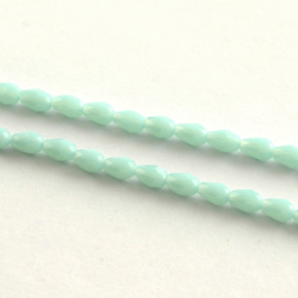 Mintgroen Facet druppel glaskraal 5x3mm per streng ca. 99/101 stuks