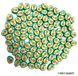 Polymeer Avocado smiley 10 stuks