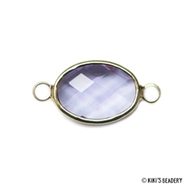 Ovalen crystal glas tussenstuk 10x21mm violet