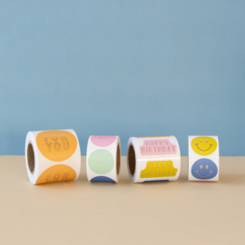 Smiley stickers met felle kleuren 35mm